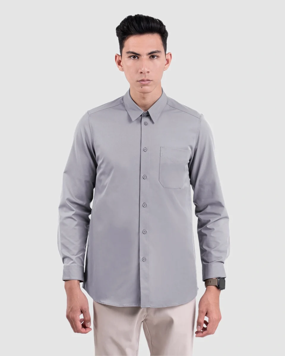 Halyd Stretch Shirt Light Grey