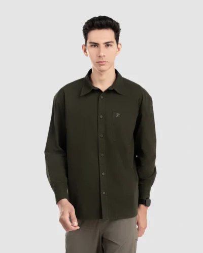 Oshie Oversized Shirt Forest Green